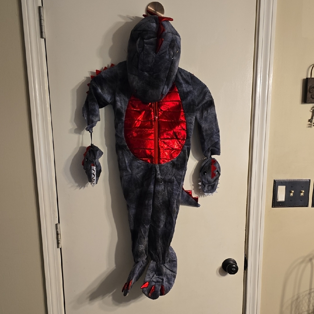 Ministry Of Rascals Dragon Dinosaur Costume - Red and Gray Size 4